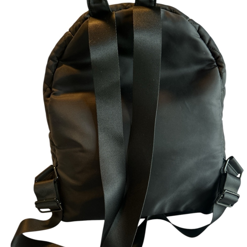 Steve Madden Black Minimalist Backpack with Textured Fabric - Picture 2 of 7